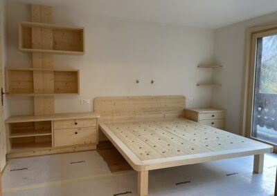 Lit et agencement de chambre 3 plis en épicéa